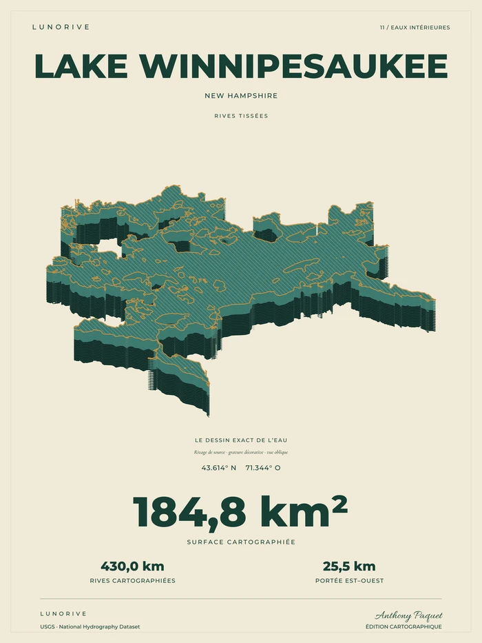 Lake Winnipesaukee, art print — digital preview