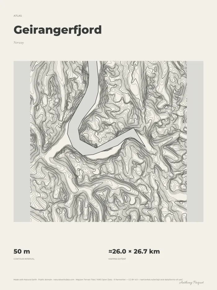 Geirangerfjord, art print — digital preview