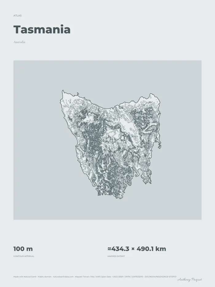 Tasmania, art print — digital preview
